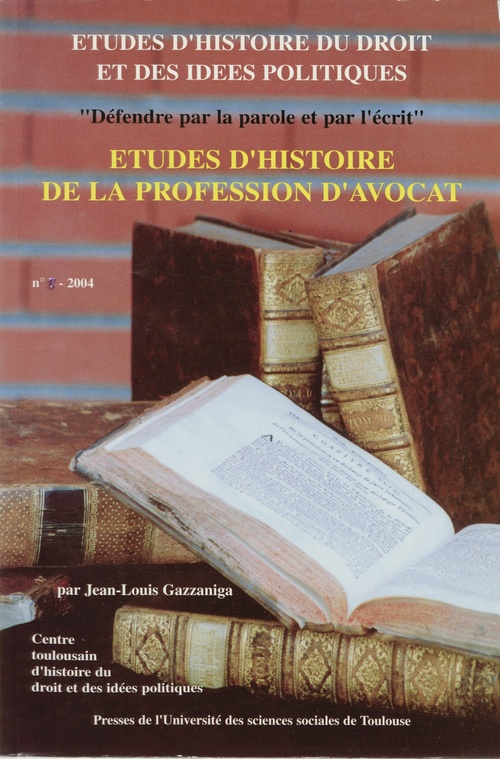 Couverture ebook de Études d´histoire de la profession d´avocat, de Jean-louis Gazzaniga