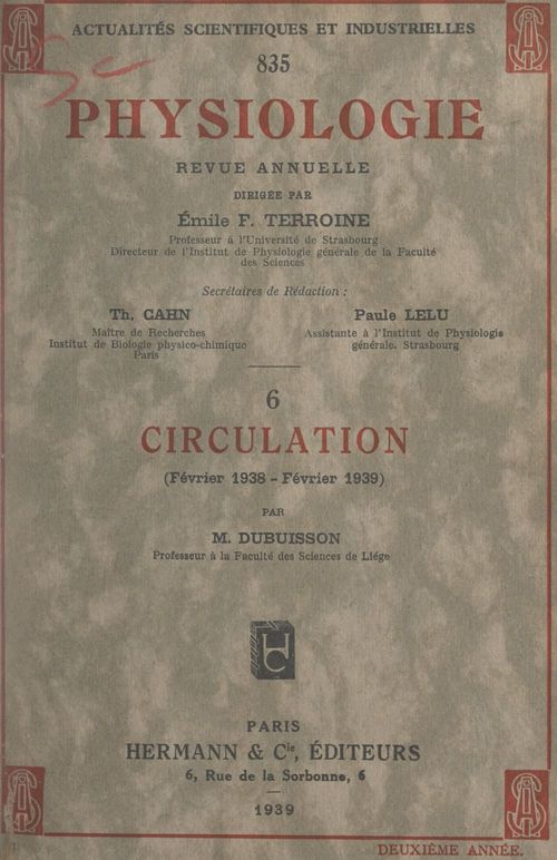 Couverture ebook de Circulation : février 1938-février 1939, de Marcel Dubuisson