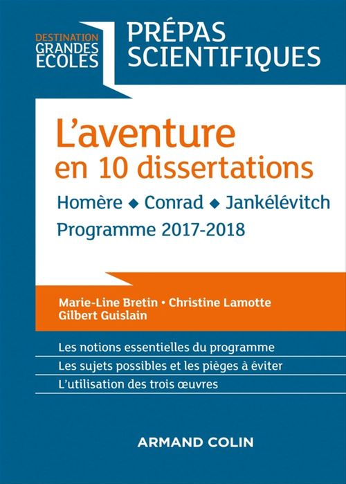 ebook cover of L'aventure en 10 dissertations - Prépas scientifiques 2017-2018, by Victoire Feuillebois