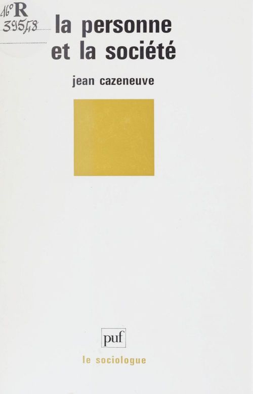 ebook cover of La Personne et la société, by Jean Cazeneuve