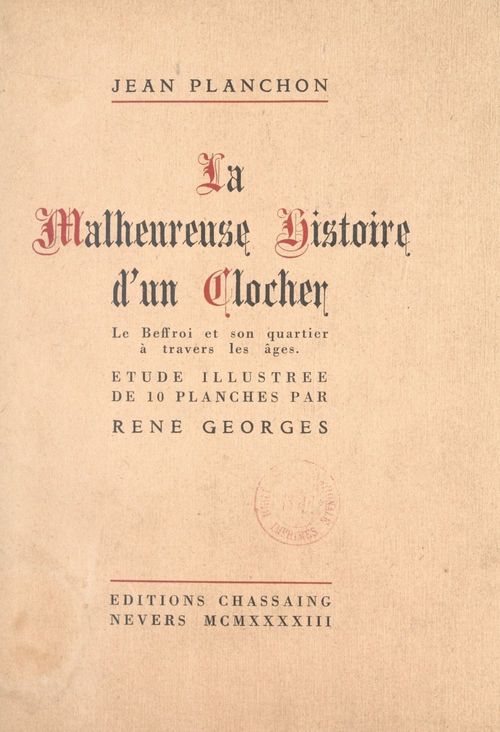 Couverture ebook de La malheureuse histoire d'un clocher, de Jean Planchon