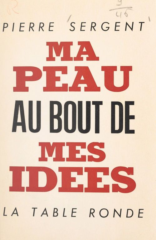 Couverture ebook de Ma peau au bout de mes idées, de Pierre Sergent