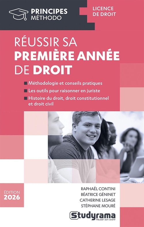 Couverture ebook de Réussir sa première année de droit - Édition 2026, de Collectif, Catherine Boutron-Lesage