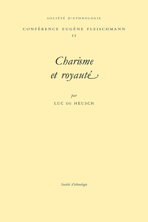 ebook cover of Charisme et royauté, by Luc de Heusch
