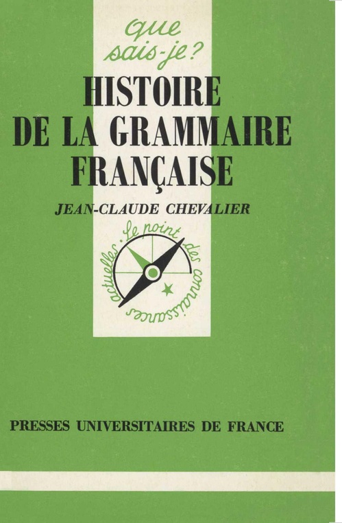 Couverture ebook de Histoire de la grammaire française, de Jean-claude Chevalier