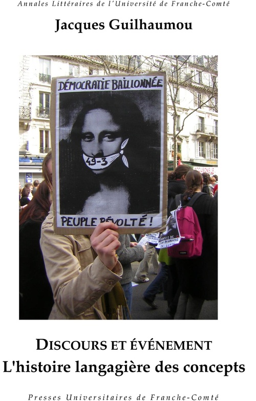 Couverture ebook de Discours et événement, de Jacques Guilhaumou