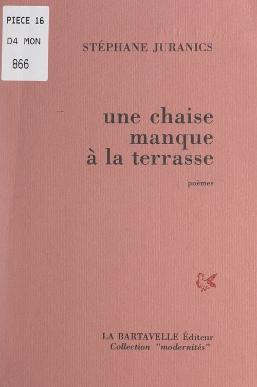 Couverture ebook de Une chaise manque à la terrasse, de Stéphane Juranics