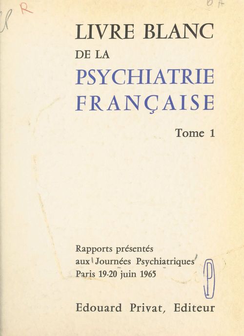 ebook cover of Livre blanc de la psychiatrie française (1), by Journees Psychiatriques