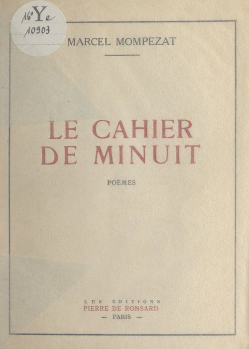 ebook cover of Le cahier de minuit, by Marcel Mompezat