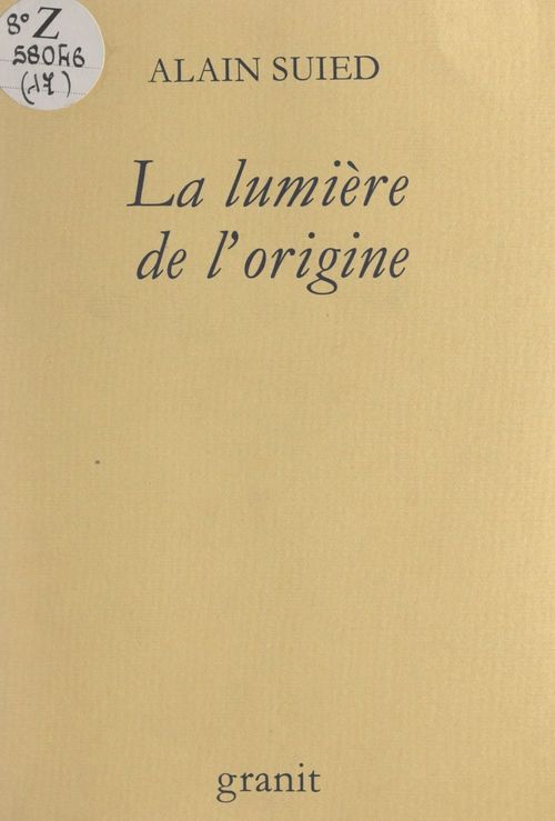 ebook cover of La lumière de l'origine, by Alain Suied