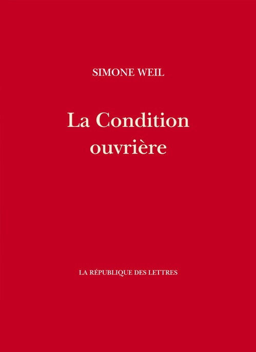 ebook cover of La Condition ouvrière, by Simone Weil