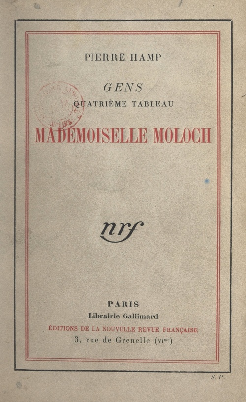 ebook cover of Gens (4). Quatrième tableau : Mademoiselle Moloch, by Pierre Hamp