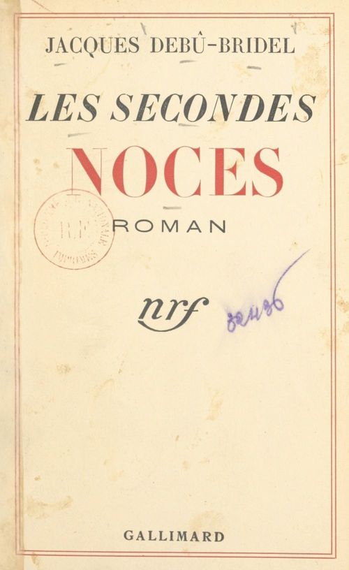 ebook cover of Les secondes noces, by Jacques Debu-Bridel