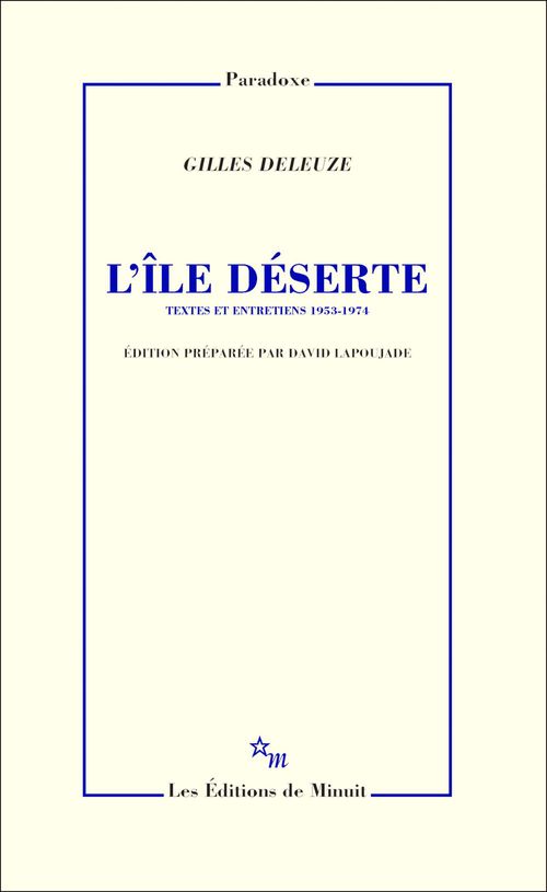 Couverture ebook de L'Île déserte. Textes et entretiens 1953-1974, de Gilles Deleuze