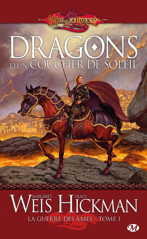 ebook cover of La Guerre des Âmes, T1 : Dragons d'un coucher de soleil, by Tracy Hickman, Margaret Weis