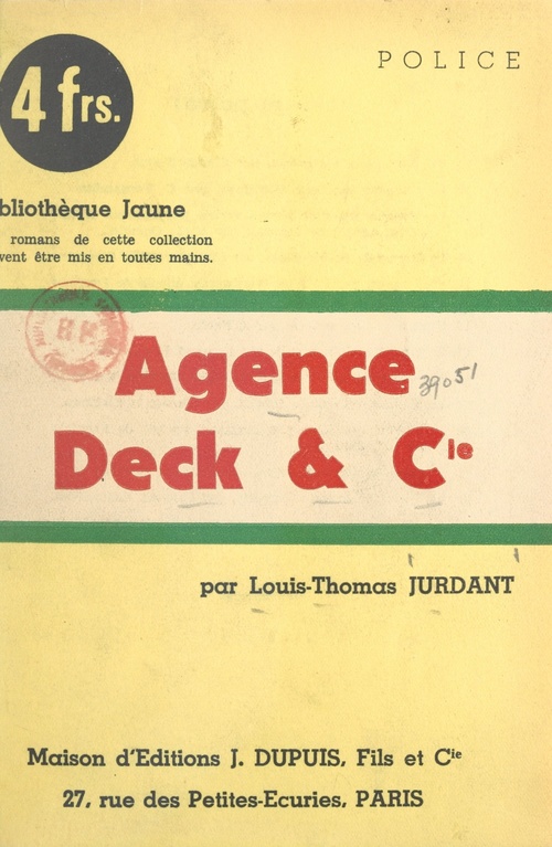 ebook cover of Agence Deck & Cie, by Louis-Thomas Jurdant