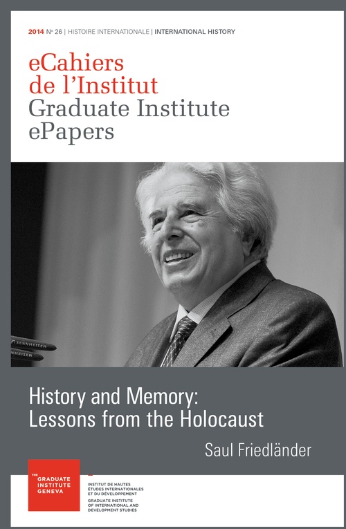 ebook cover of History and Memory: Lessons from the Holocaust, by Saul Friedländer