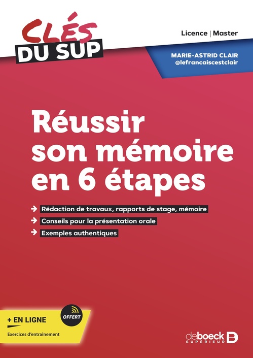 ebook cover of Réussir son mémoire en 6 étapes, by Marie-Astrid Clair