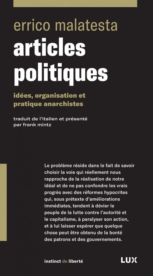 Couverture ebook de Articles politiques, de Errico Malatesta
