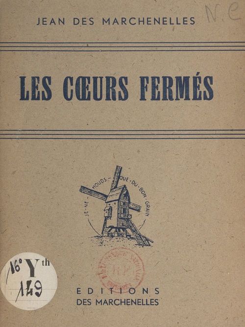 ebook cover of Les coeurs fermés, by Jean Des Marchenelles