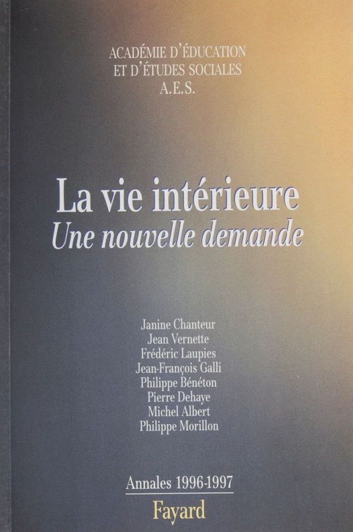Couverture ebook de La vie intérieure, de Academie D'Education Et D'Etudes Sociale