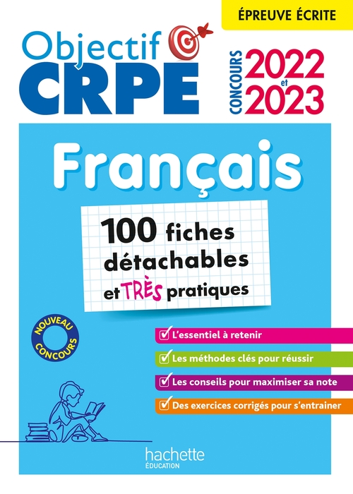 ebook cover of Objectif CRPE 2022 et 2023  Mes fiches détachables  - Français, épreuve écrite d'admissibilité, by Elise Hennion-Brung, Pascale Lopez