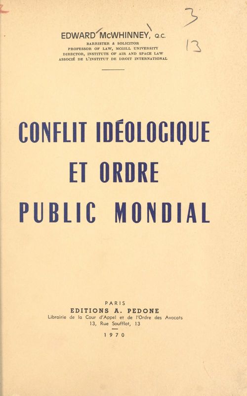 Couverture ebook de Conflit idéologique et ordre public mondial, de Edward Mcwhinney