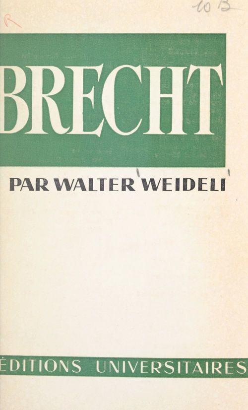 ebook cover of Bertolt Brecht, by Walter Weideli