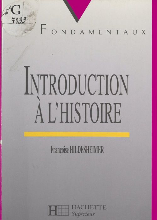 ebook cover of Introduction à l'Histoire, by Françoise Hildesheimer
