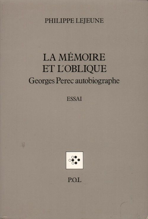 Couverture ebook de La Mémoire et l'Oblique, de Philippe Lejeune