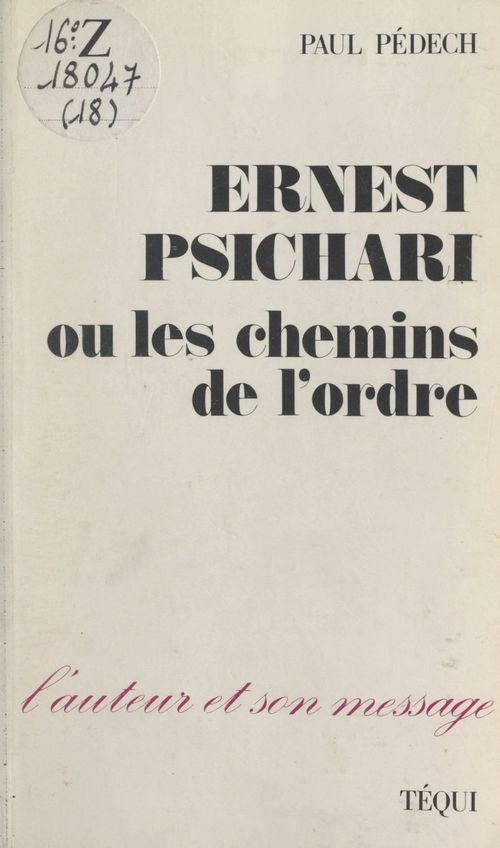 Couverture ebook de Ernest Psichari, de Paul Pédech