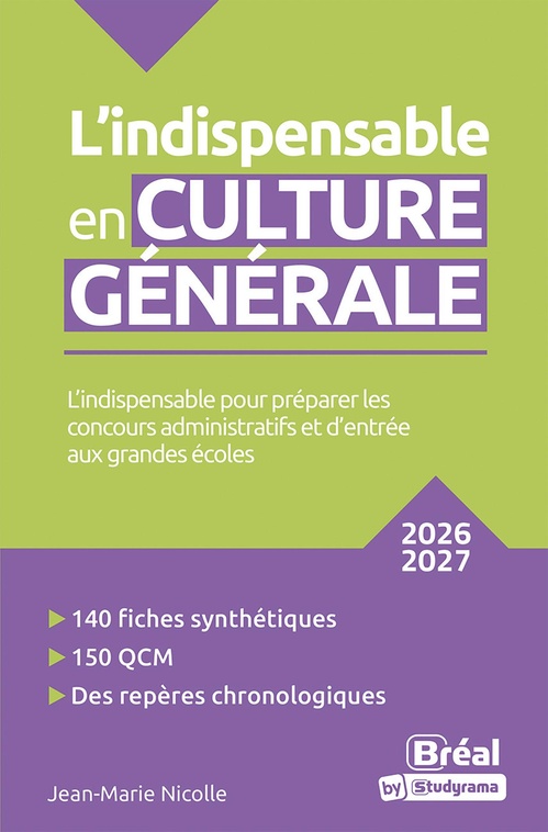 ebook cover of L'indispensable en culture générale - 2026-2027, by Jean-Marie Nicolle