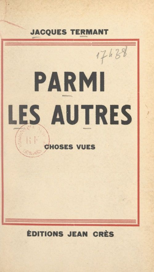 Couverture ebook de Parmi les autres, de Jacques Termant