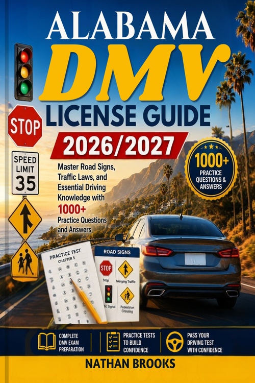 Couverture ebook de ALABAMA DMV LICENSE STUDY GUIDE  2026/2027, de Nathan Brooks