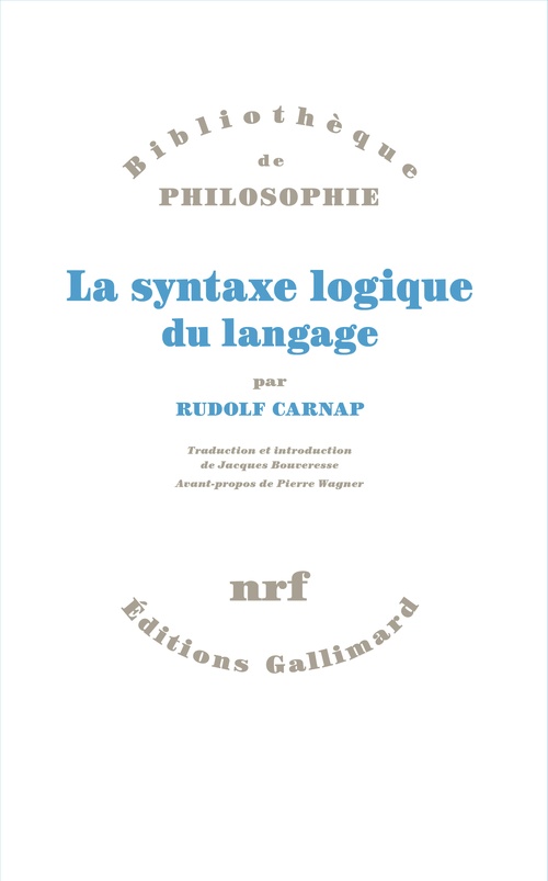 ebook cover of La syntaxe logique du langage, by Rudolf Carnap