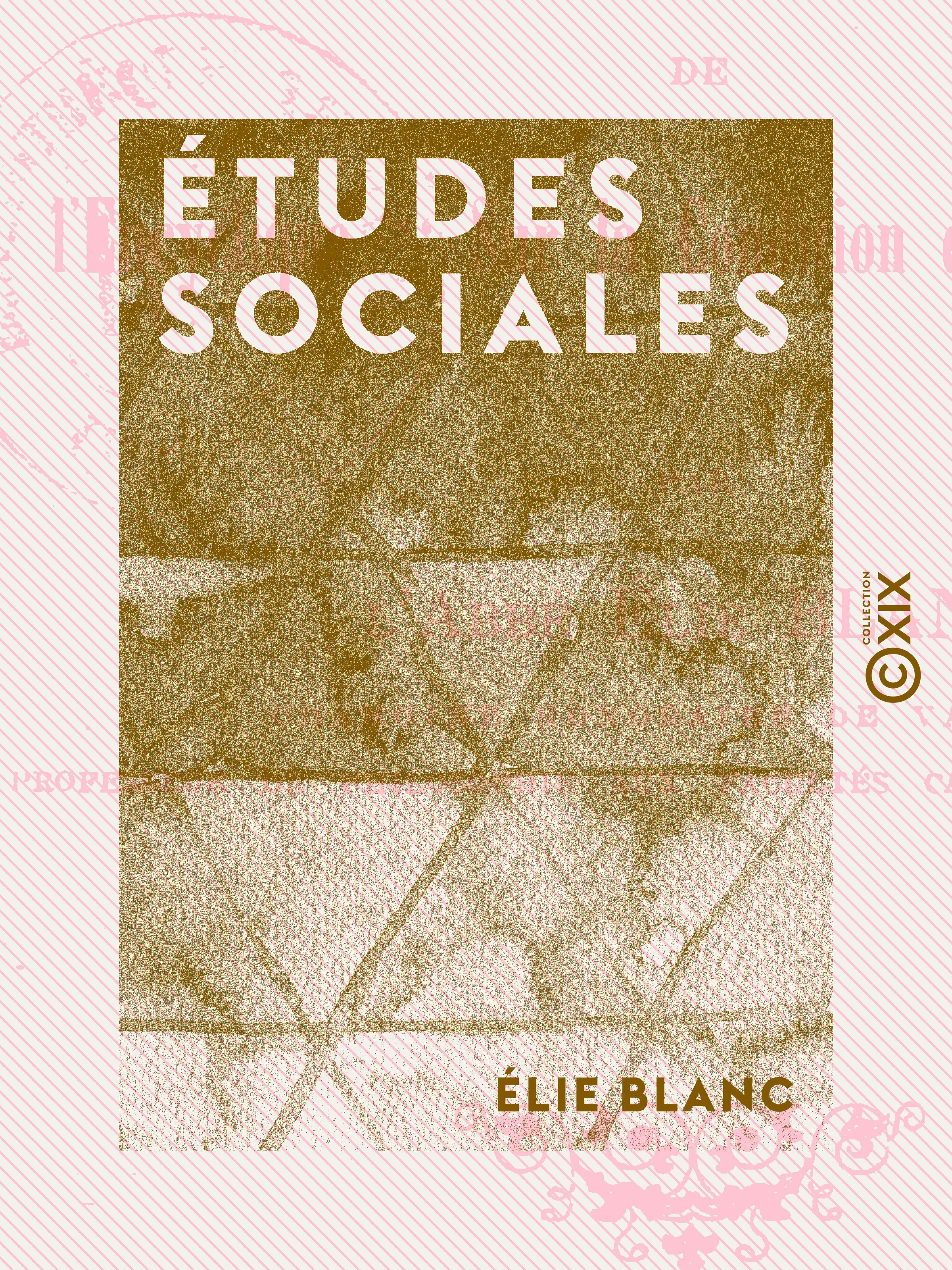 Couverture ebook de Études sociales, de Elie Blanc