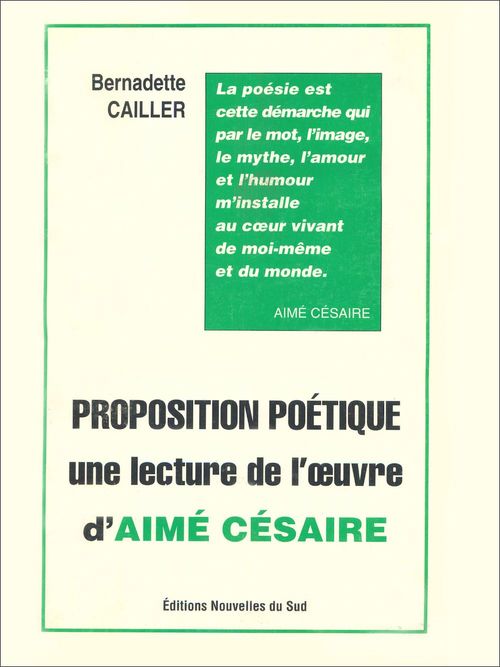 ebook cover of Proposition poétique, by Bernadette Cailler
