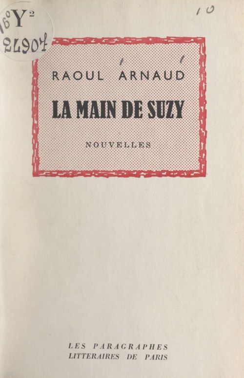 Couverture ebook de La main de Suzy, de Raoul Arnaud