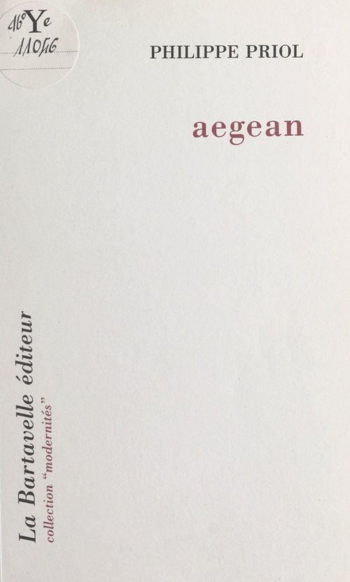 Couverture ebook de Aegean, de Philippe Priol