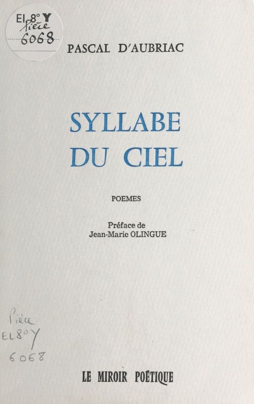 ebook cover of Syllabe du ciel, by Pascal D' Aubriac
