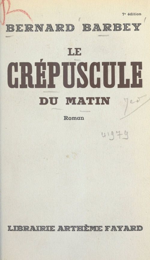 Couverture ebook de Le crépuscule du matin, de Bernard Barbey