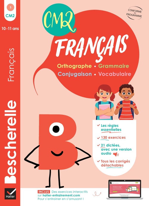 Couverture ebook de Bescherelle - Mon cahier d'entraînement en Français CM2 - 10 ans, de Catherine Gau