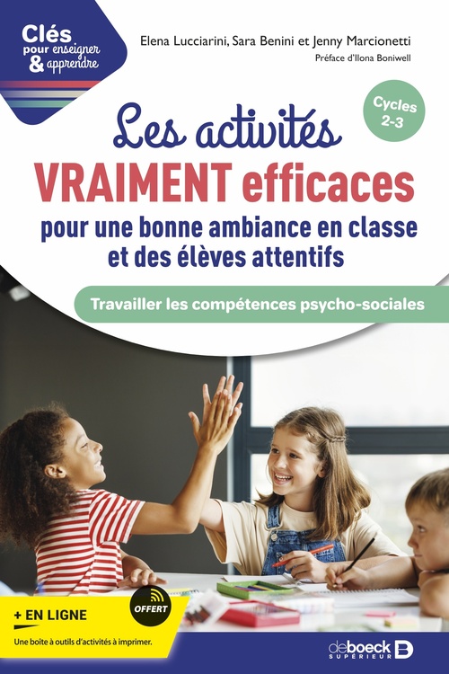 Couverture ebook de Les activités VRAIMENT efficaces pour une bonne ambiance en classe et des élèves attentifs, de Elena Lucciarini