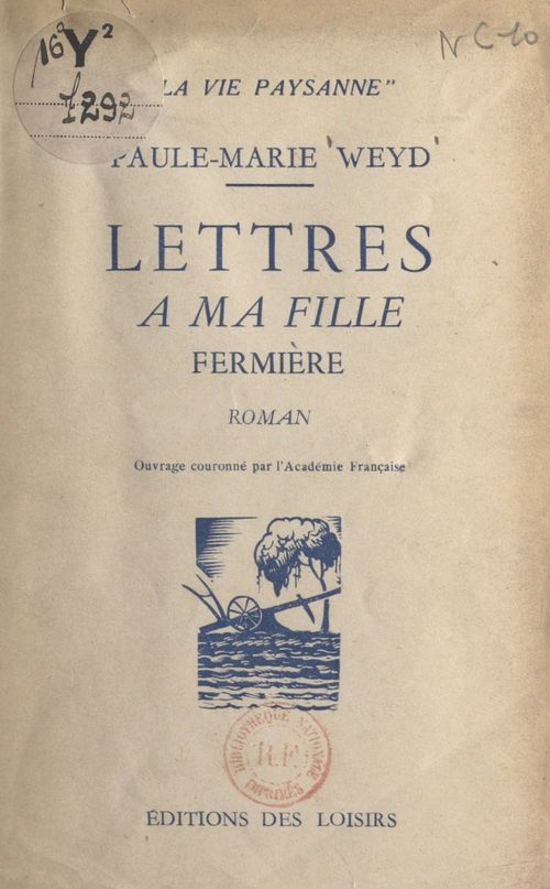 Couverture ebook de Lettres à ma fille fermière, de Paule-Marie Weyd
