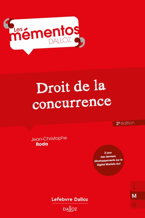 Couverture ebook de Droit de la concurrence 2ed, de Jean-Christophe Roda