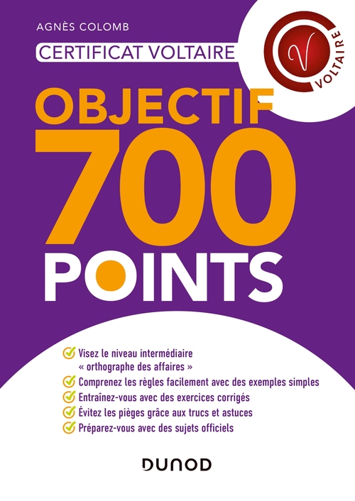 ebook cover of Certificat Voltaire - Objectif 700 points, by Agnès Colomb