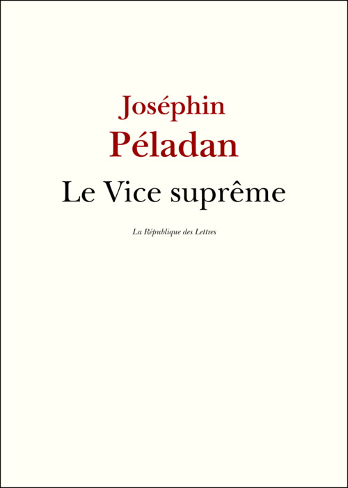 ebook cover of Le Vice suprême, by Josephin Peladan