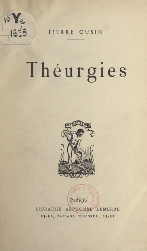 Couverture ebook de Théurgies, de Pierre Cusin