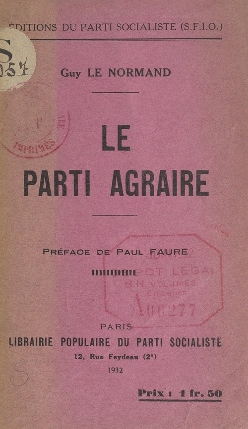 ebook cover of Le parti agraire, by Guy Le Normand
