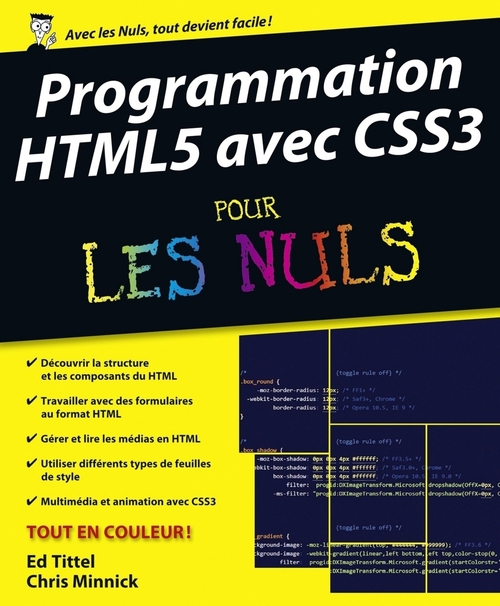 Couverture ebook de Programmation HTML5 avec CSS3 pour les nuls, de Sue Jenkins